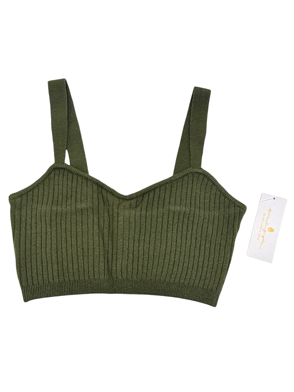 NWT Spiritual Gangster Sofia Ribbed Knit Bralette Crop Top Size Medium